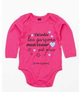 Body bébé Désolée les gars mon coeur est à papa