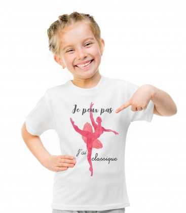 T-shirt Enfant Je peux pas j'ai danse classique