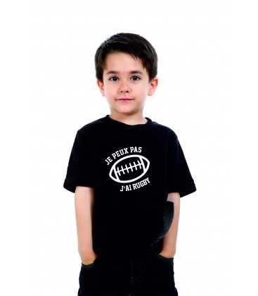 T-shirt Enfant Je peux pas j'ai rugby