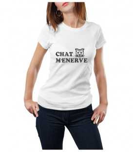 T-shirt femme chat m'énerve