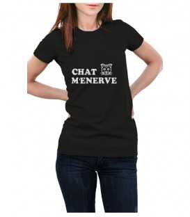 T-shirt femme chat m'énerve