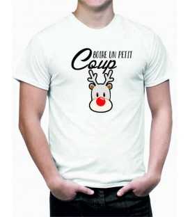 T-shirt homme modèle renne ruddolf nez rouge