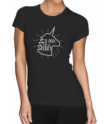 T-shirt femme je peux pas j'ai poney licorne