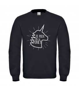 Sweat homme Je ne peux pas j'ai poney licorne