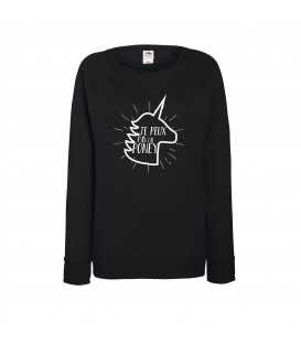 Sweat femme Je ne peux pas j'ai poney licorne