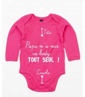 Body Bébé Humour Papa m'a mis ce body tout seul