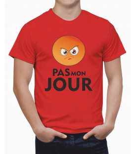 T-shirt homme Pas mon jour Emoticone Faché