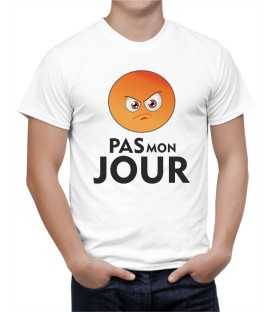 T-shirt homme Pas mon jour Emoticone Faché