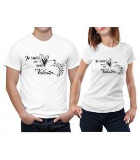 T-shirt Couple Son Valentin Sa Valentine Vintage