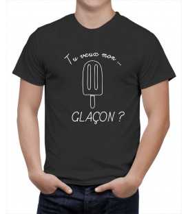 T-shirt homme Glace à l'eau Tu veux mon glaçon ?